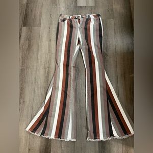Saints and Hearts Stripe Flare Jeans size L